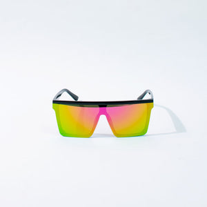 Oversized Flat & Square Reflective Sunglass Eyewear June Trading   