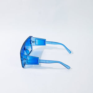 Vintage Oversized Blue Tint Clear Sunglass Eyewear June Trading   