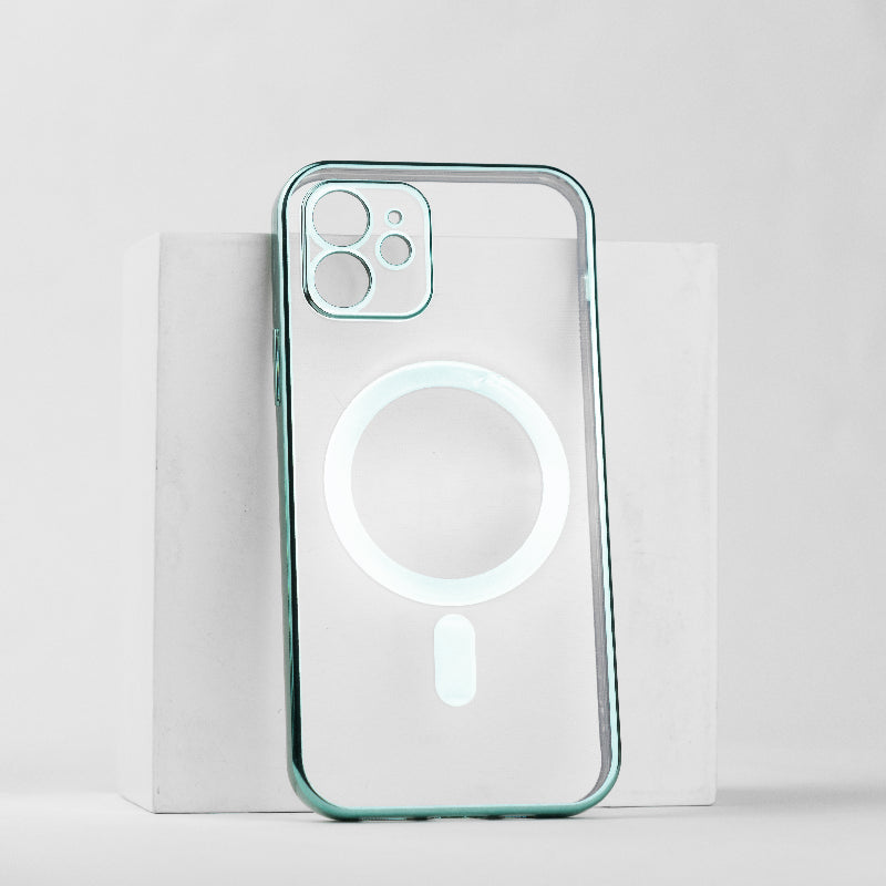 Metallichrome Seafoam Green Magsafe Clear iPhone Cover Mobile Phone Cases June Trading iPhone 12  