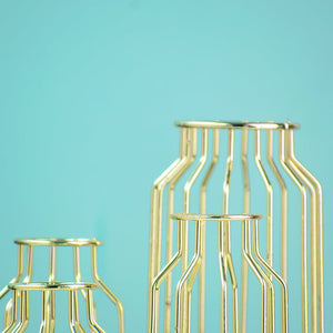 Cylindrical Vase With Gold Metal Cage Vases June Trading   