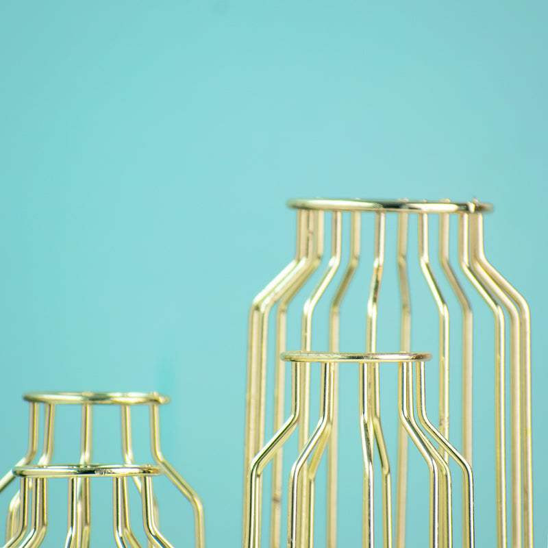 Cylindrical Vase With Gold Metal Cage Vases June Trading   