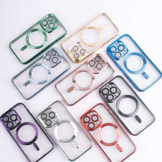 iPhone 15 Pro Magsafe Metallic Case With Camera Lens Protector