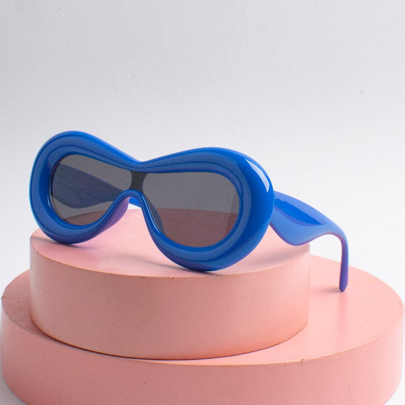 Azure Blue Groovy Glare Kids' Sunglasses