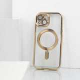 iPhone 15 Plus Magsafe Metallic Case With Camera Lens Protector