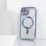 iPhone 15 Plus Magsafe Metallic Case With Camera Lens Protector