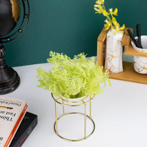 Conical Gold Stand Vase With Artificial Flowers Vases June Trading   