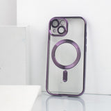 iPhone 15 Plus Magsafe Metallic Case With Camera Lens Protector