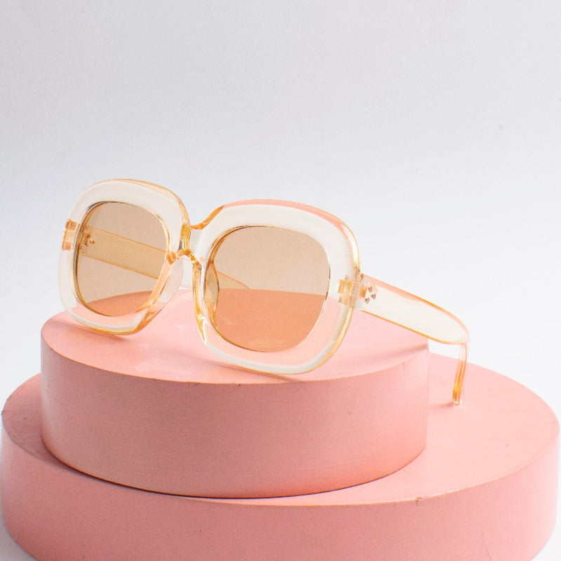 Cream Clear Giggle Oversized Goggles Kids' Sunglasses