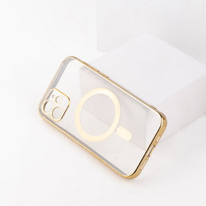 Metallichrome Azure Blue Magsafe Clear iPhone Cover Mobile Phone Cases June Trading   