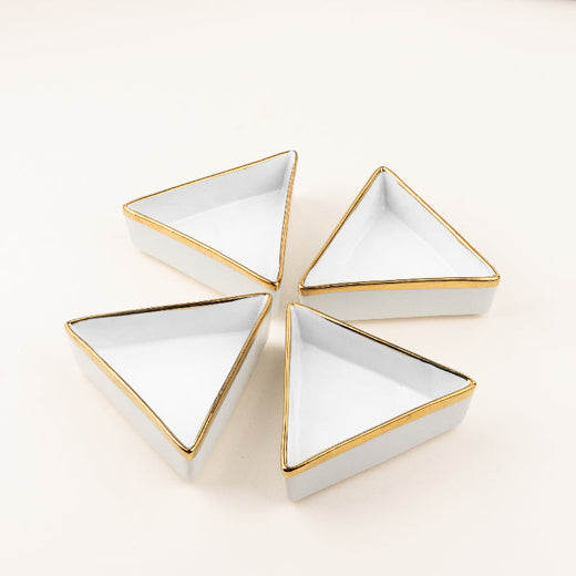 Aurulent Edge Triangle Bowl (Set Of 4) Serving Bowls June Trading   