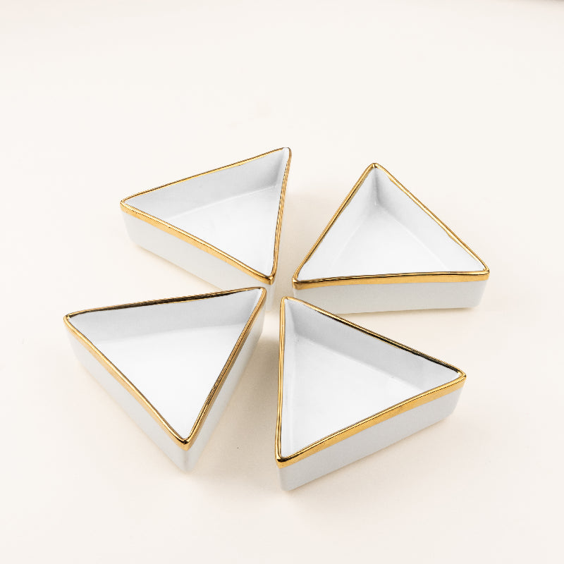 Aurulent Edge Triangle Bowl (Set Of 4) Serving Bowls June Trading   