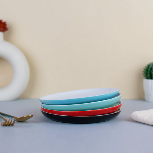 Coloured Base Serving Plate (8 Inches) Starter Plates June Trading   
