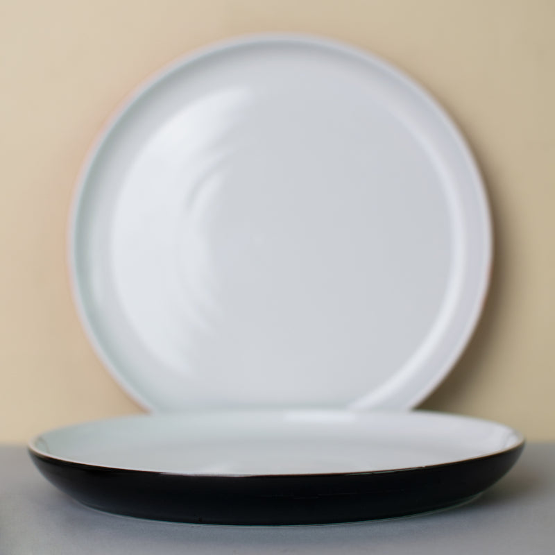 Coloured Base Serving Plate (8 Inches) Starter Plates June Trading Jade Black  