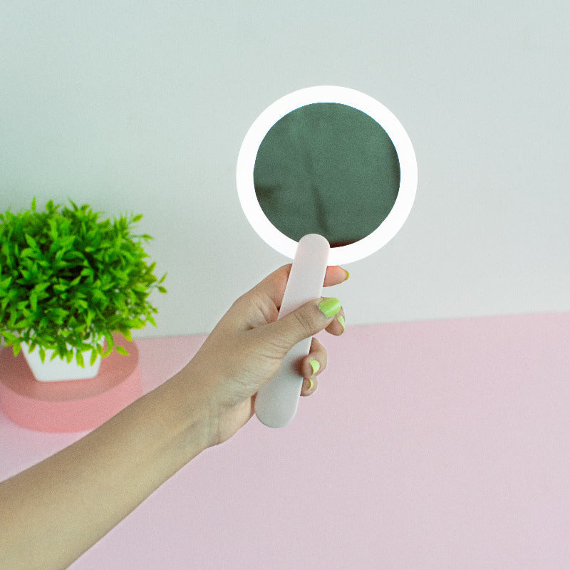 Portable Mirror with Ring Light & Automated Sensor