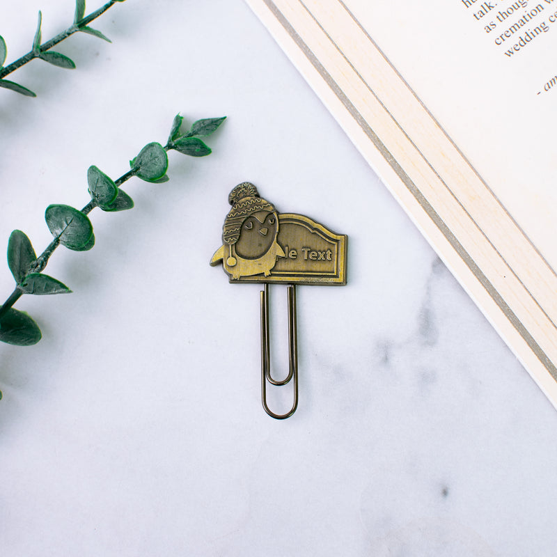 Metallic Paper Clip Bookmark - Animals Paper Clip June Trading Penguin  