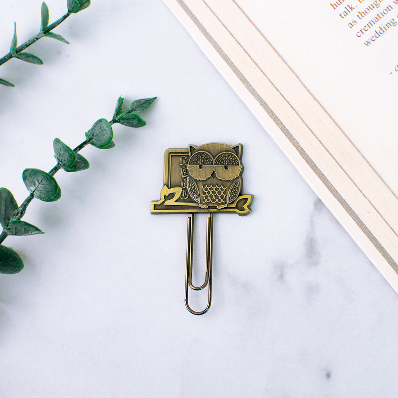Metallic Paper Clip Bookmark - Animals Paper Clip June Trading Owl  