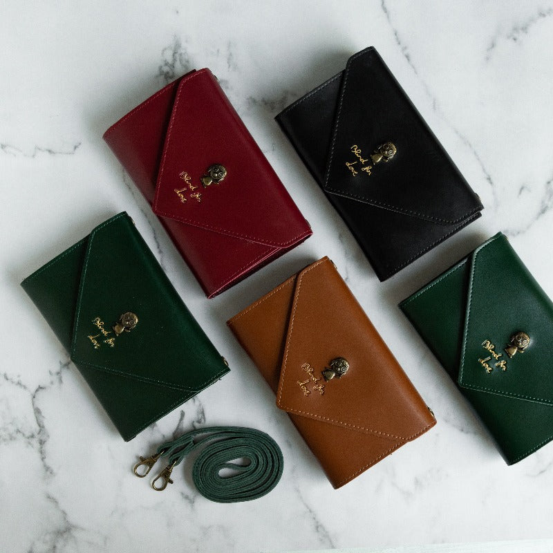 Vintage Leather Sling Clutch