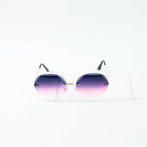 Geometric Midnight Ombre Rimless Sunglass Eyewear June Trading   