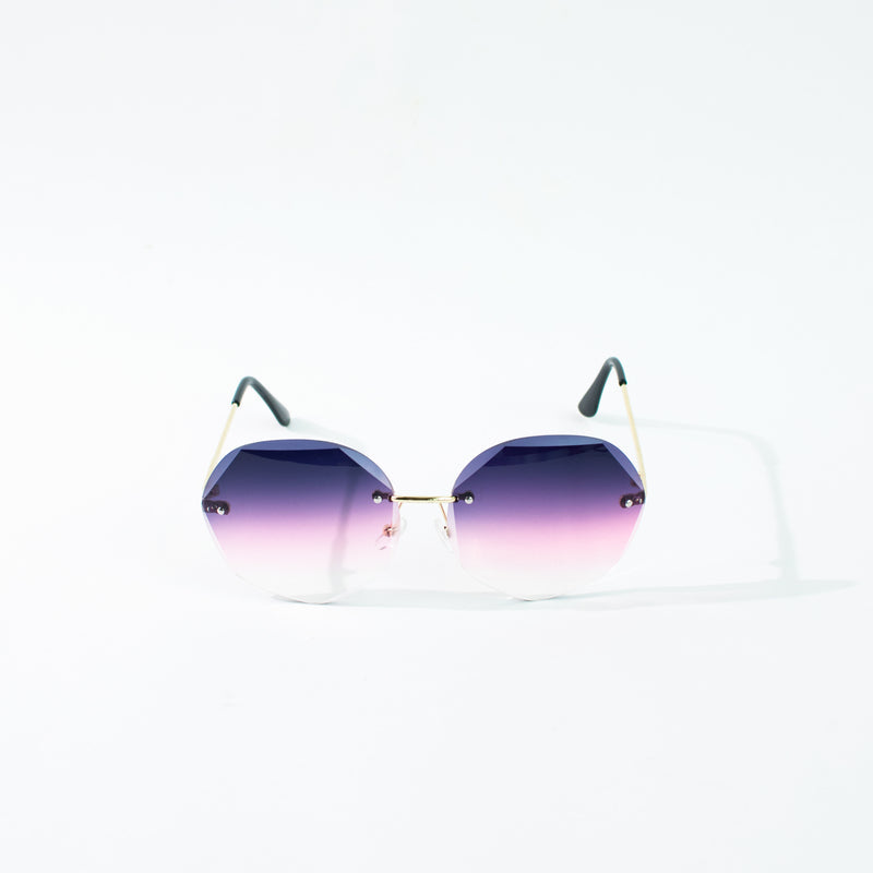 Geometric Midnight Ombre Rimless Sunglass Eyewear June Trading   