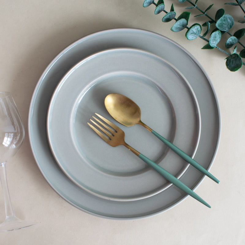 Slate Grey Glossy Starter Plate (8 Inches)