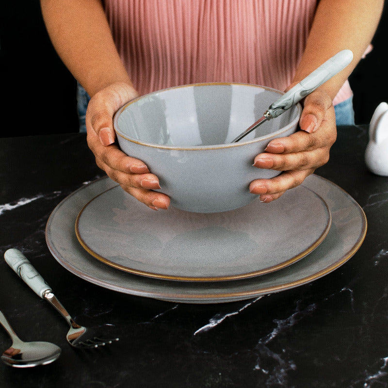 Stoneware Ceramic Plate and Bowls