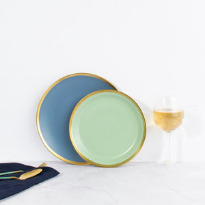 Ocean Blue Golden Edge 12 Pieces Serveware set Dinner Sets June Trading   
