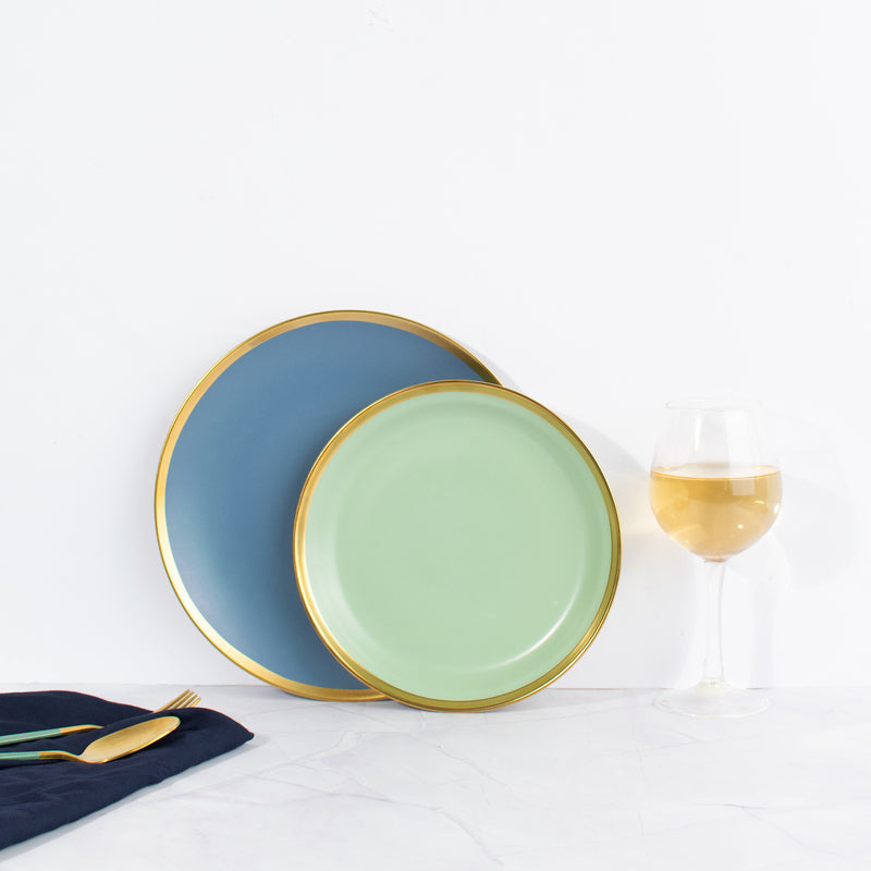 Ocean Blue Golden Edge 12 Pieces Serveware set Dinner Sets June Trading   