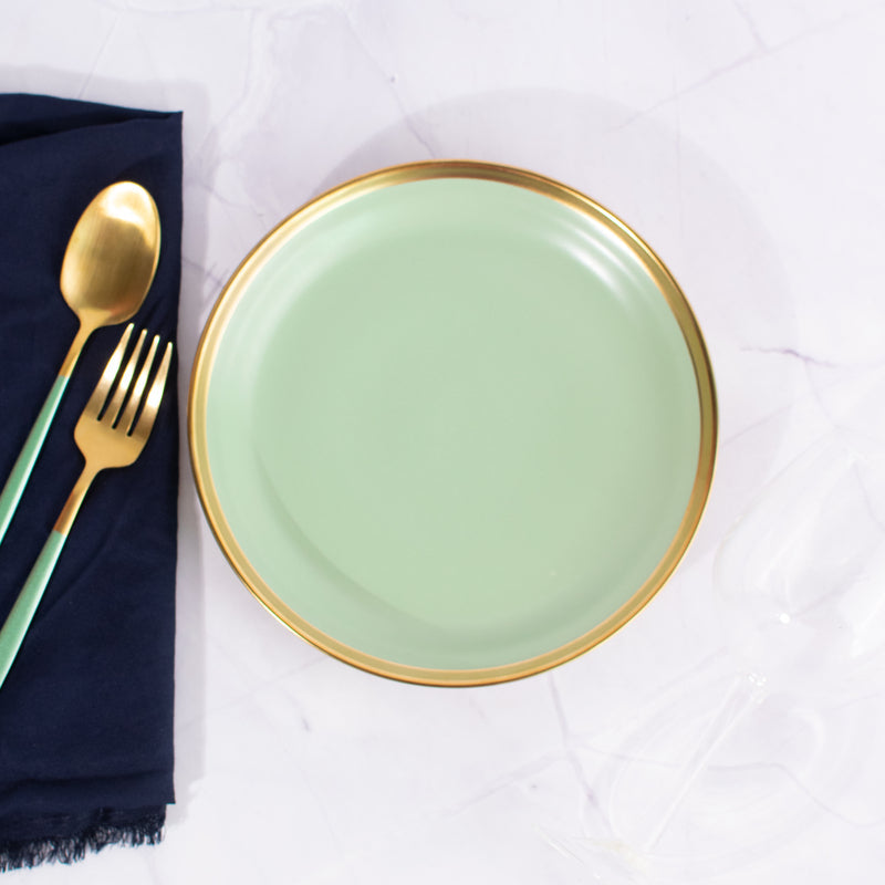 Serene Teal Golden Edge Starter Plate (7 Inches) Starter Plates June Trading   