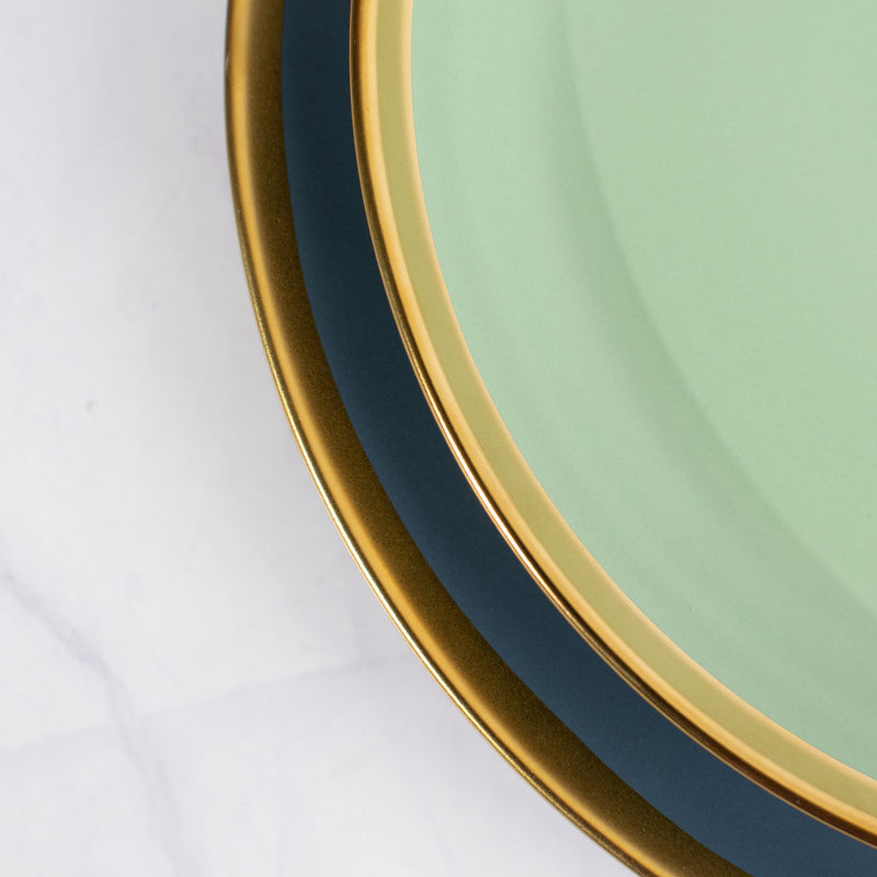 Ocean Blue Golden Edge 12 Pieces Serveware set Dinner Sets June Trading   