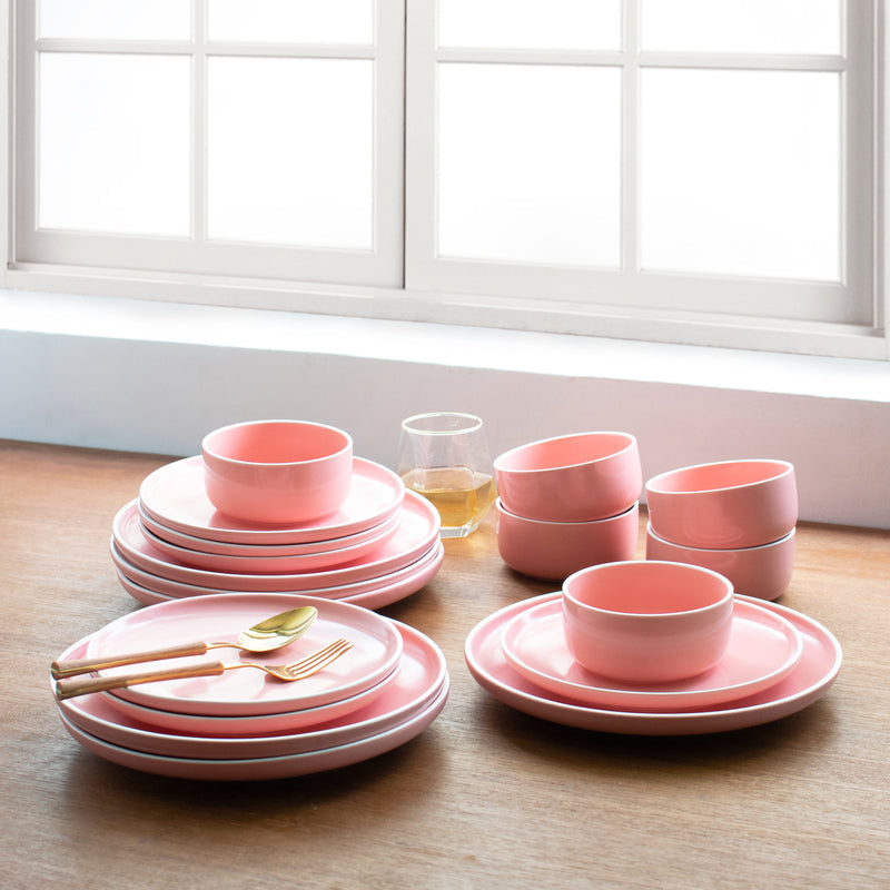 Soft-Hued Pink Earthen Dinner Plate (10 Inches) Dinner Plates June Trading   