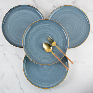 Gold Rimmed Dinner Plate Dinner Plates June Trading Blue Set Of 4 