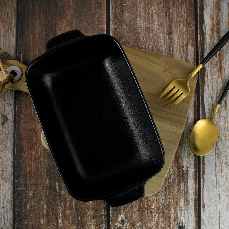 Matte Black Baking Tray Serving Bowls June Trading   
