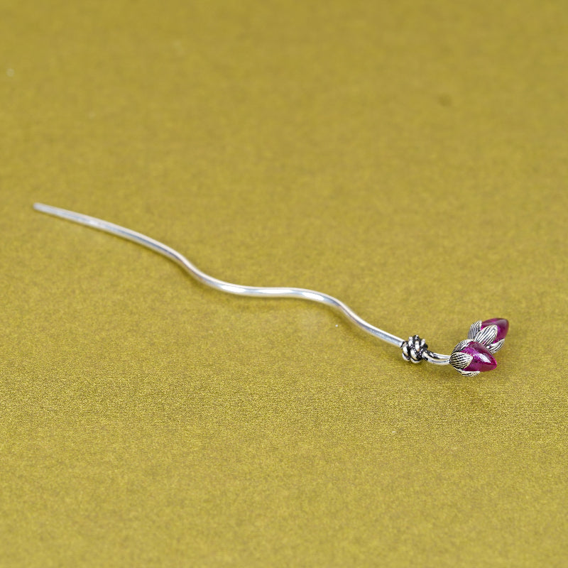 SABERA Twin Bud Silver Raj Tilak Stick