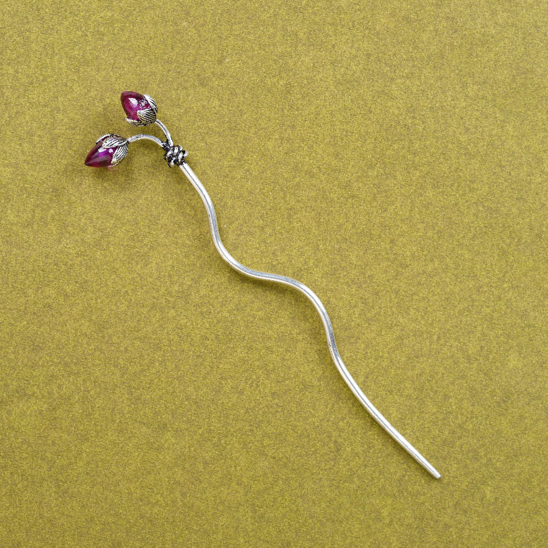 SABERA Twin Bud Silver Raj Tilak Stick