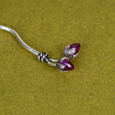 SABERA Twin Bud Silver Raj Tilak Stick