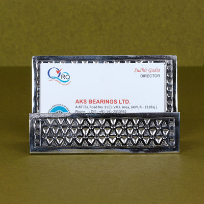 SABERA Silver Plated Geometrical Design Visiting Card Holder