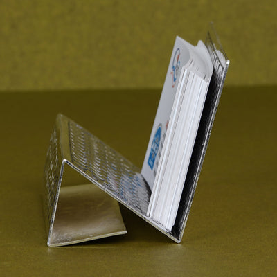 SABERA Silver Plated Geometrical Design Visiting Card Holder