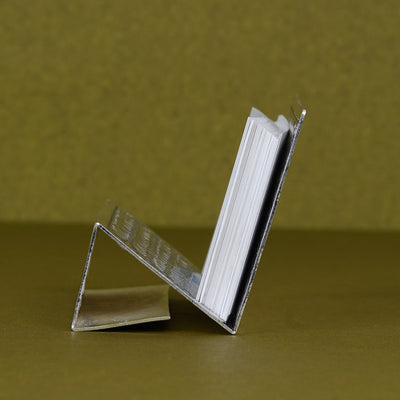 SABERA Silver Plated Geometrical Design Visiting Card Holder