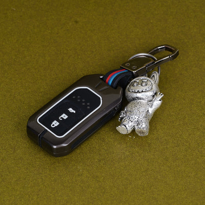 SABERA Elegant Labubu Silver-Plated 3D Keychain