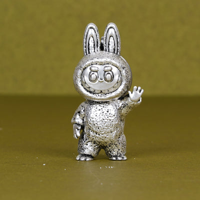 SABERA Elegant Labubu Silver-Plated 3D Keychain
