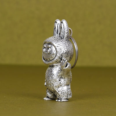 SABERA Elegant Labubu Silver-Plated 3D Keychain