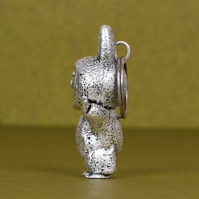 SABERA Elegant Labubu Silver-Plated 3D Keychain