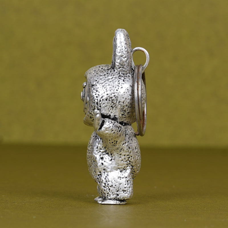 SABERA Elegant Labubu Silver-Plated 3D Keychain