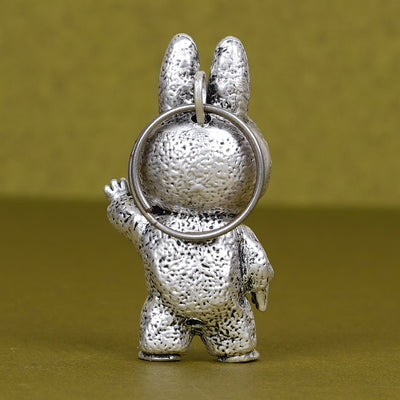 SABERA Elegant Labubu Silver-Plated 3D Keychain