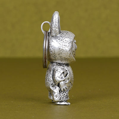 SABERA Elegant Labubu Silver-Plated 3D Keychain
