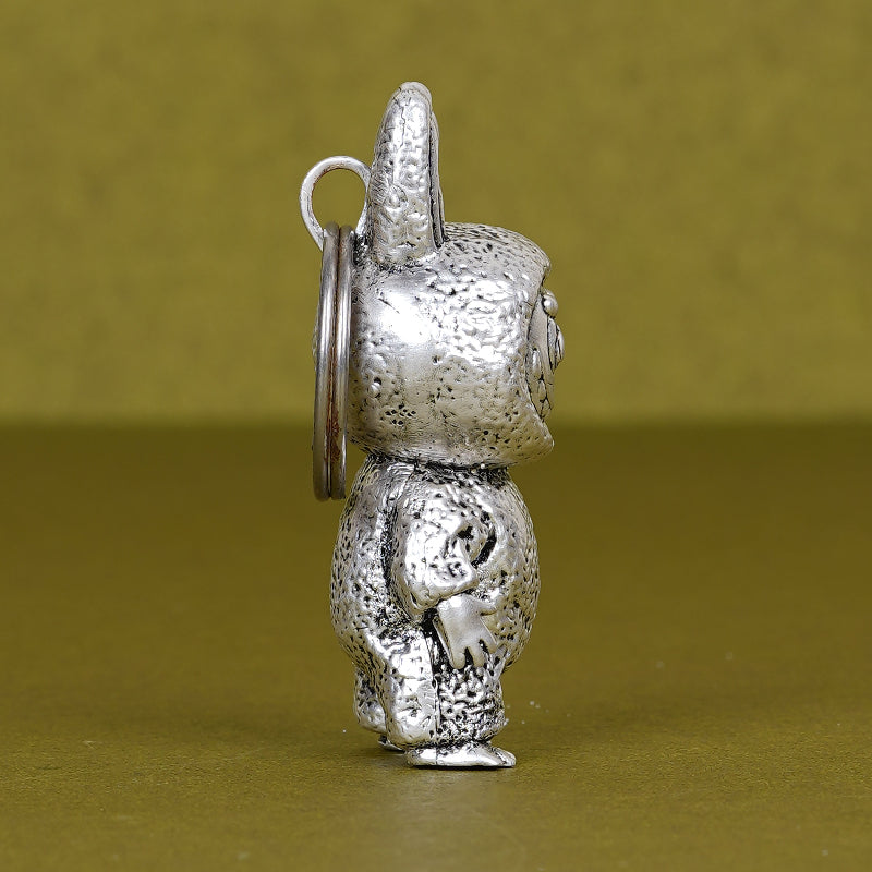 SABERA Elegant Labubu Silver-Plated 3D Keychain