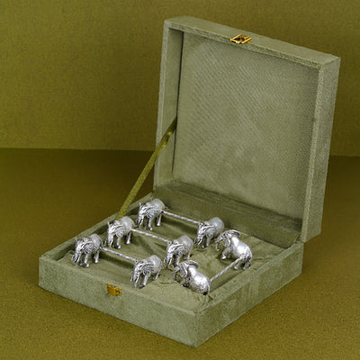 SABERA Front Facing Elephant Spoon Rest Silver
