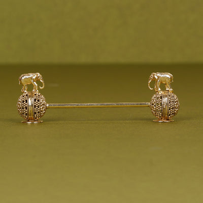 SABERA Twin Elephant Spoon Rest on Handcrafted Ball Gold