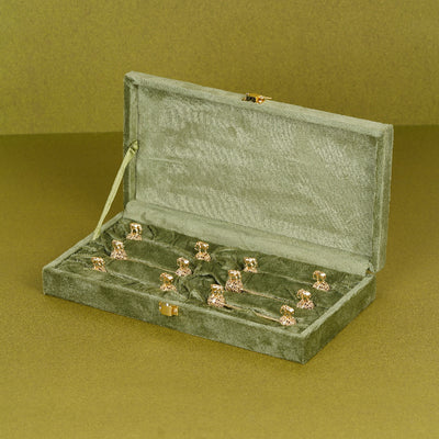 SABERA Twin Elephant Spoon Rest on Handcrafted Ball Gold