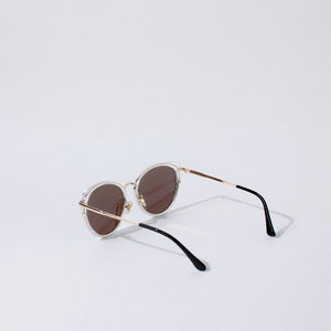 Poised Cat-Eye Clear Frame Mirror Sunglass Eyewear ERL   